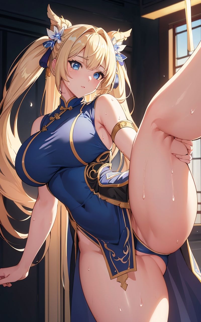 サンプル画像1:美少女 金髪ツインテチャイナドレス(ソノトキロク) [d_302663]