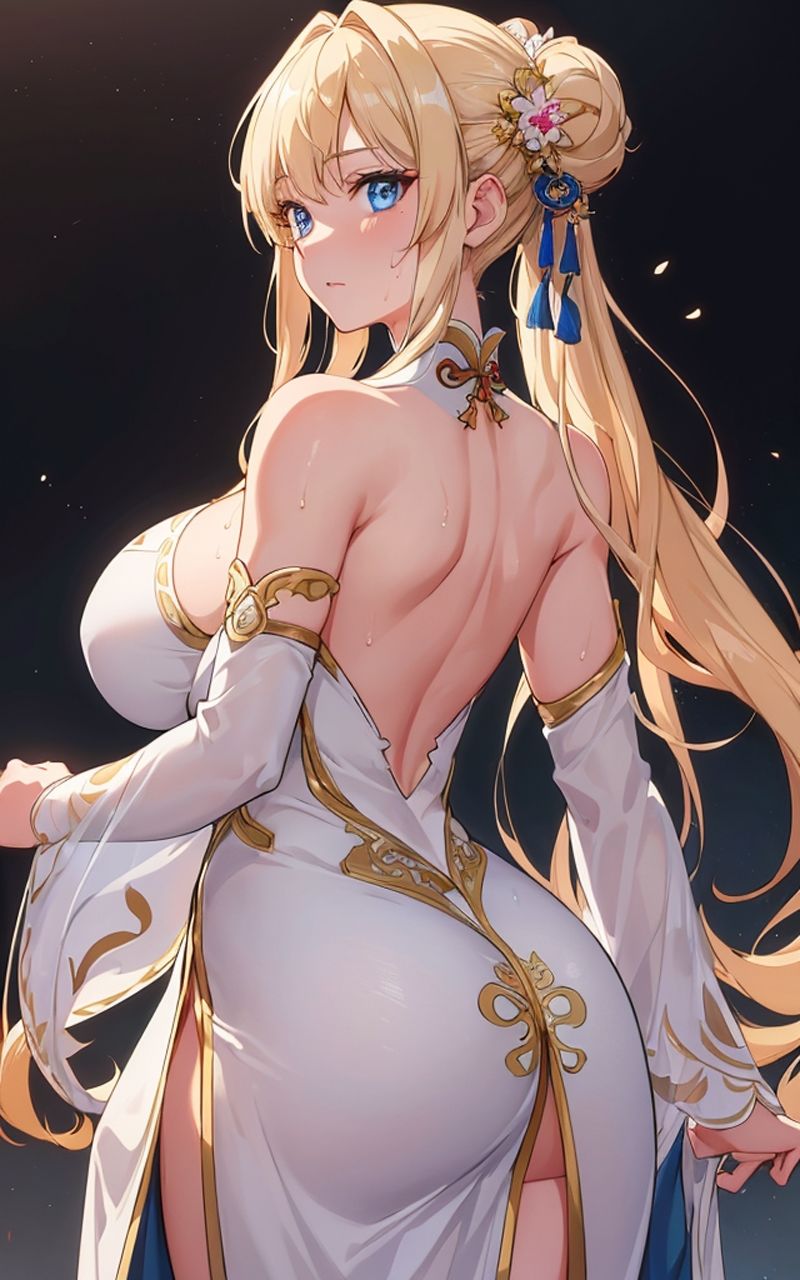 サンプル画像2:美少女 金髪ツインテチャイナドレス(ソノトキロク) [d_302663]