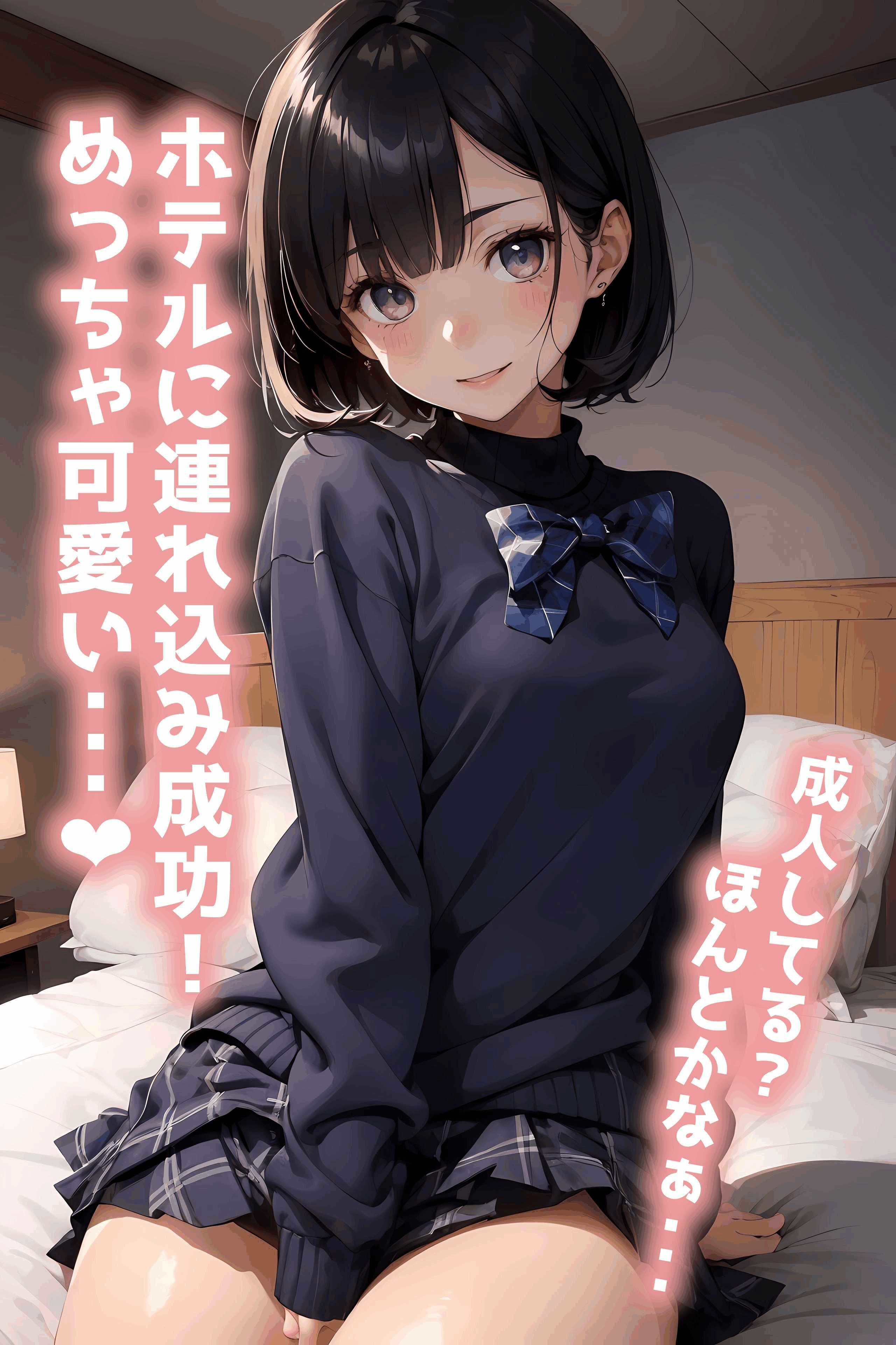 サンプル画像2:制服美少女をお持ち帰り〜ハロウィンに巨乳なパリピ女子をナンパ→即マン！？〜［JK黒髪ショート］(AI美少女Production) [d_302729]