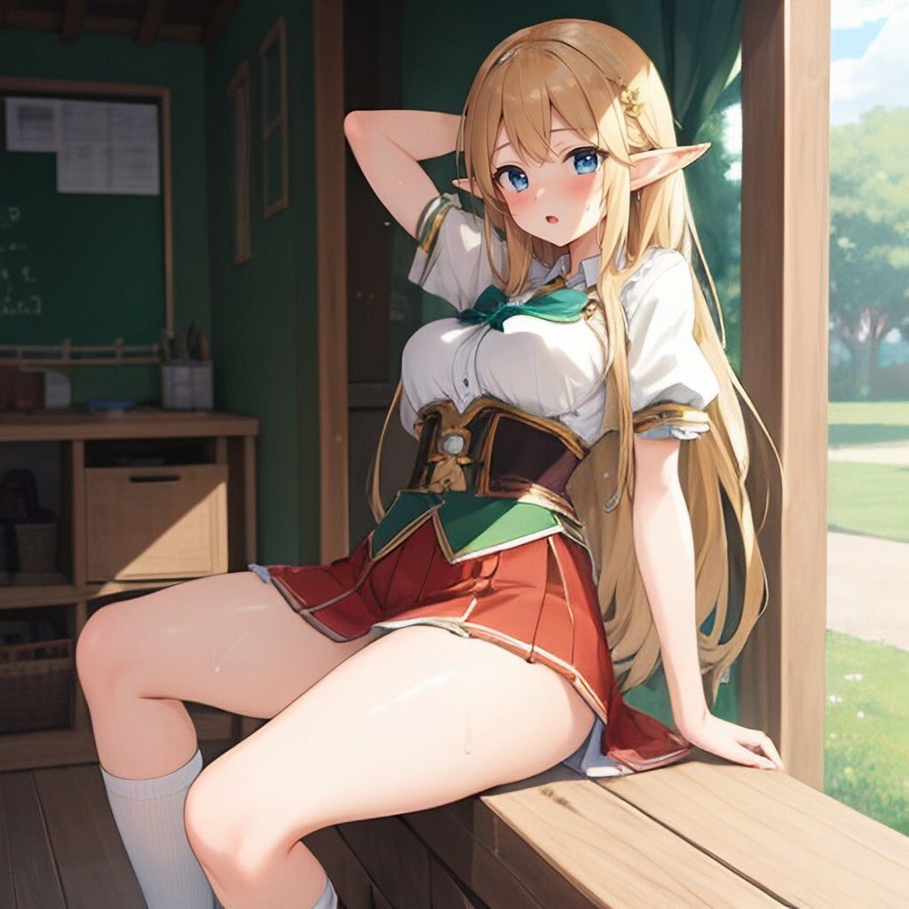 サンプル画像2:ファンタジー制服風エルフさん(ほげふが) [d_302938]