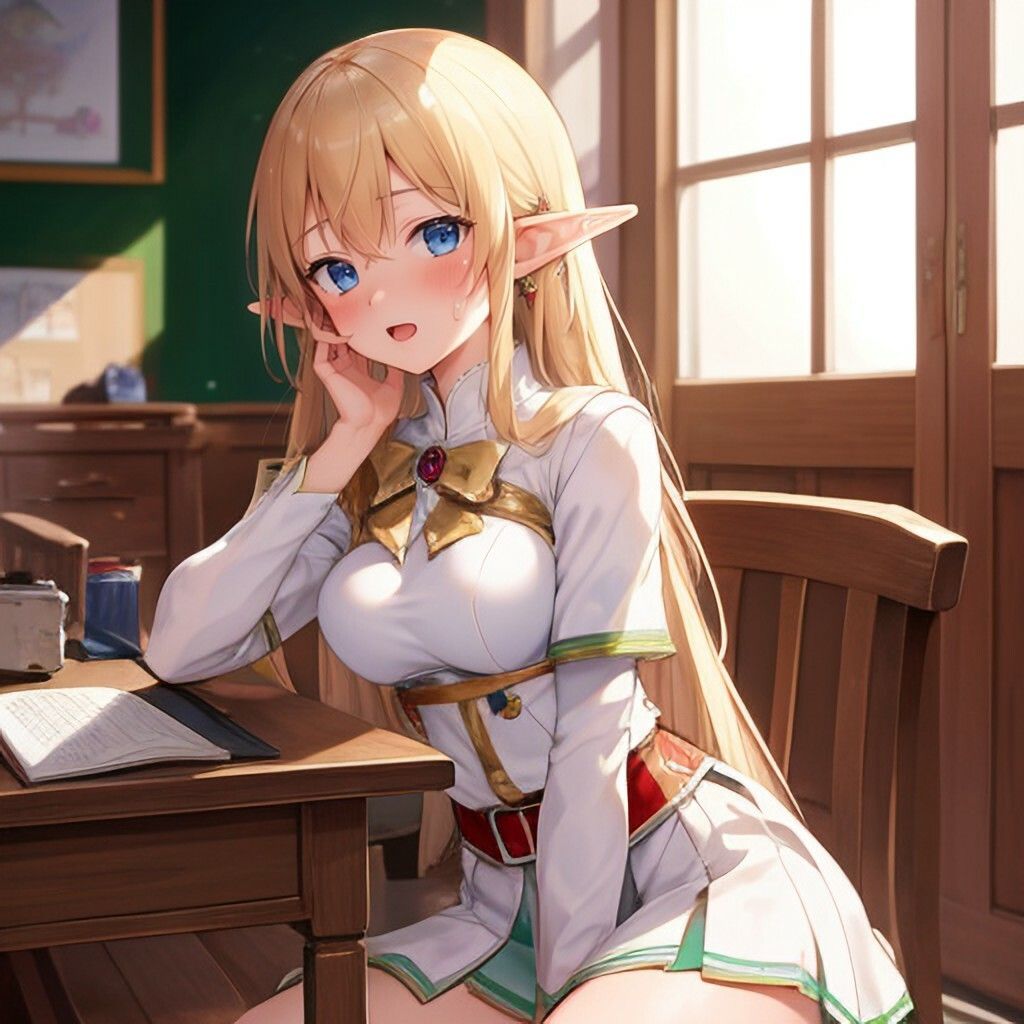 サンプル画像3:ファンタジー制服風エルフさん(ほげふが) [d_302938]