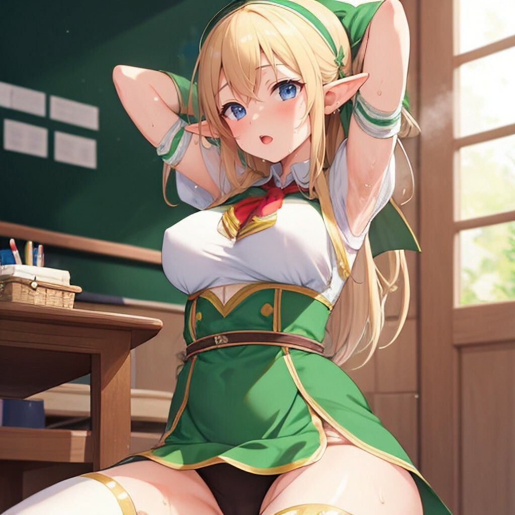 サンプル画像4:ファンタジー制服風エルフさん(ほげふが) [d_302938]