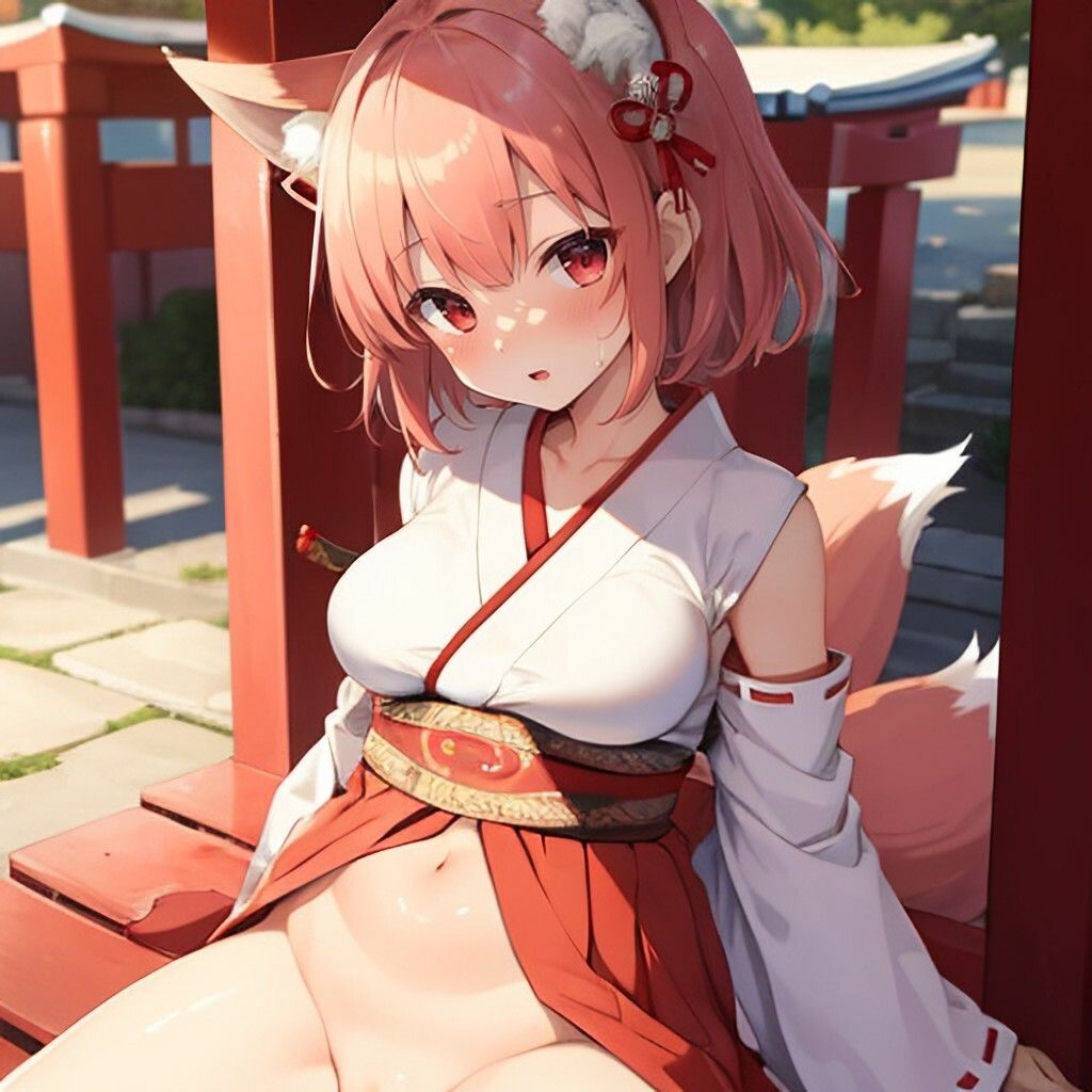 サンプル画像2:狐耳風巫女さん(ほげふが) [d_302942]