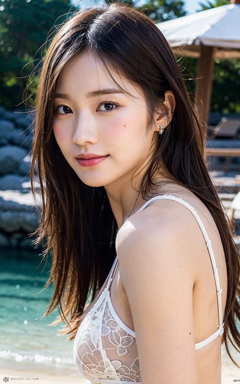 サンプル画像1:AIグラビアアイドルと水着デート 1巻 ビーチで輝く100人のカラフル水着 オマケ8人(デジタル彼女紹介所) [d_303027]