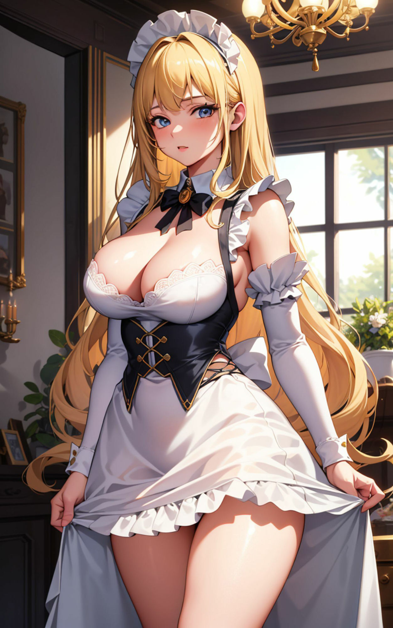 サンプル画像3:パンツ見せて！メイドにお願いしたら嫌な顔しながら見せてくれました(美女の巣窟) [d_303054]