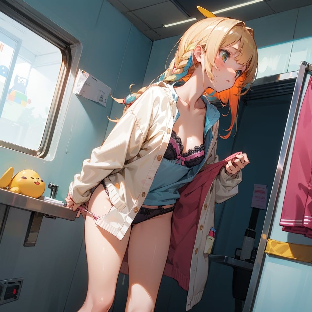 サンプル画像4:着替え中！(うさぎ温泉) [d_303127]