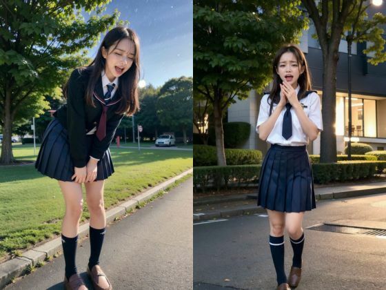 サンプル画像1:野外で女子校生に遠隔ロータープレイ(AIベル) [d_303143]