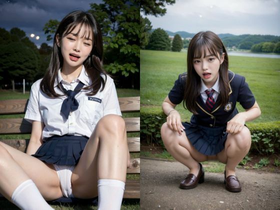 サンプル画像4:野外で女子校生に遠隔ロータープレイ(AIベル) [d_303143]