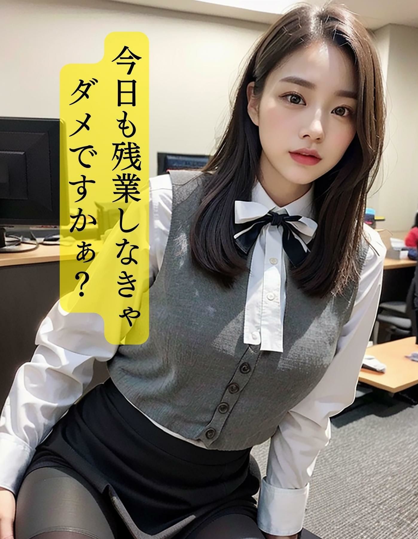 サンプル画像1:「これって残業代出るんですかぁ？」オフィスで無理矢理上司に…と思いきや私が一番ノリノリでした(妄想グラビア出版) [d_303171]