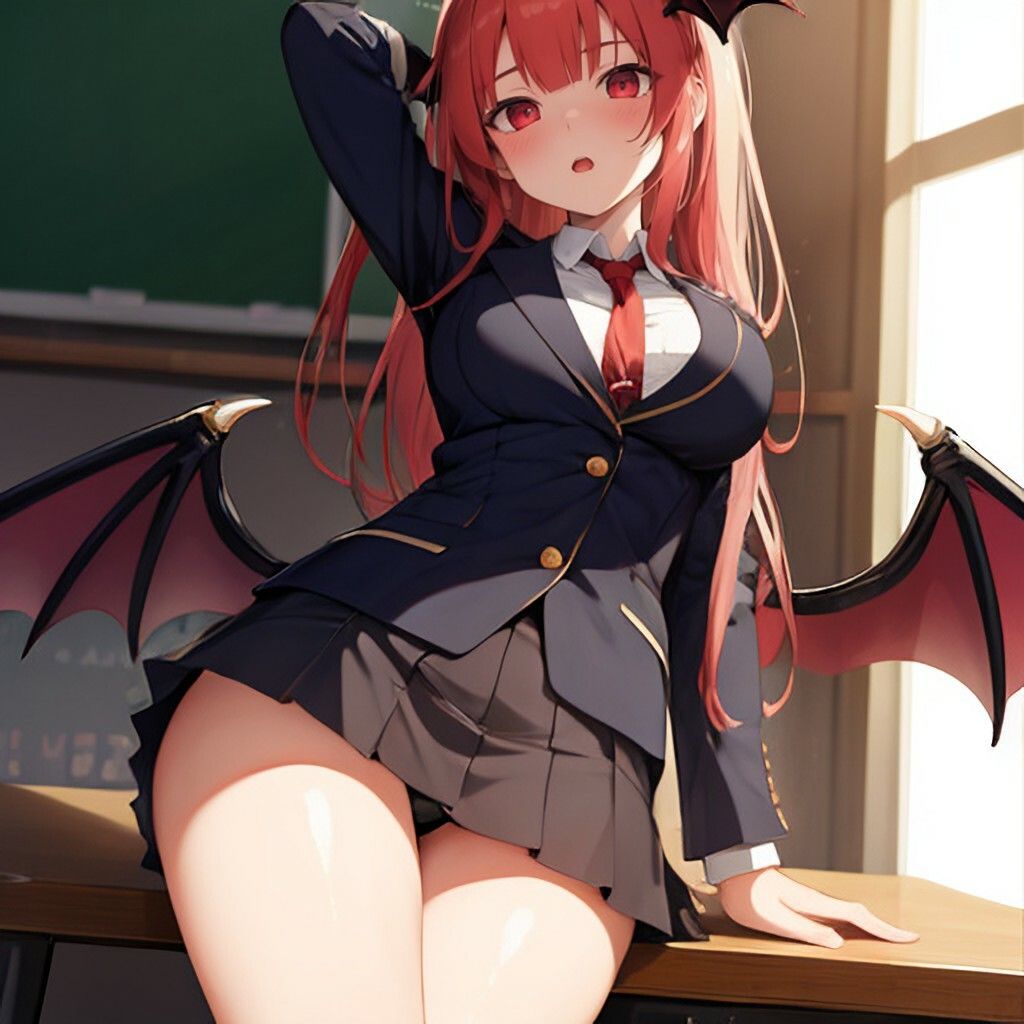 サンプル画像4:ブレザー風サキュバスさん(ほげふが) [d_303375]