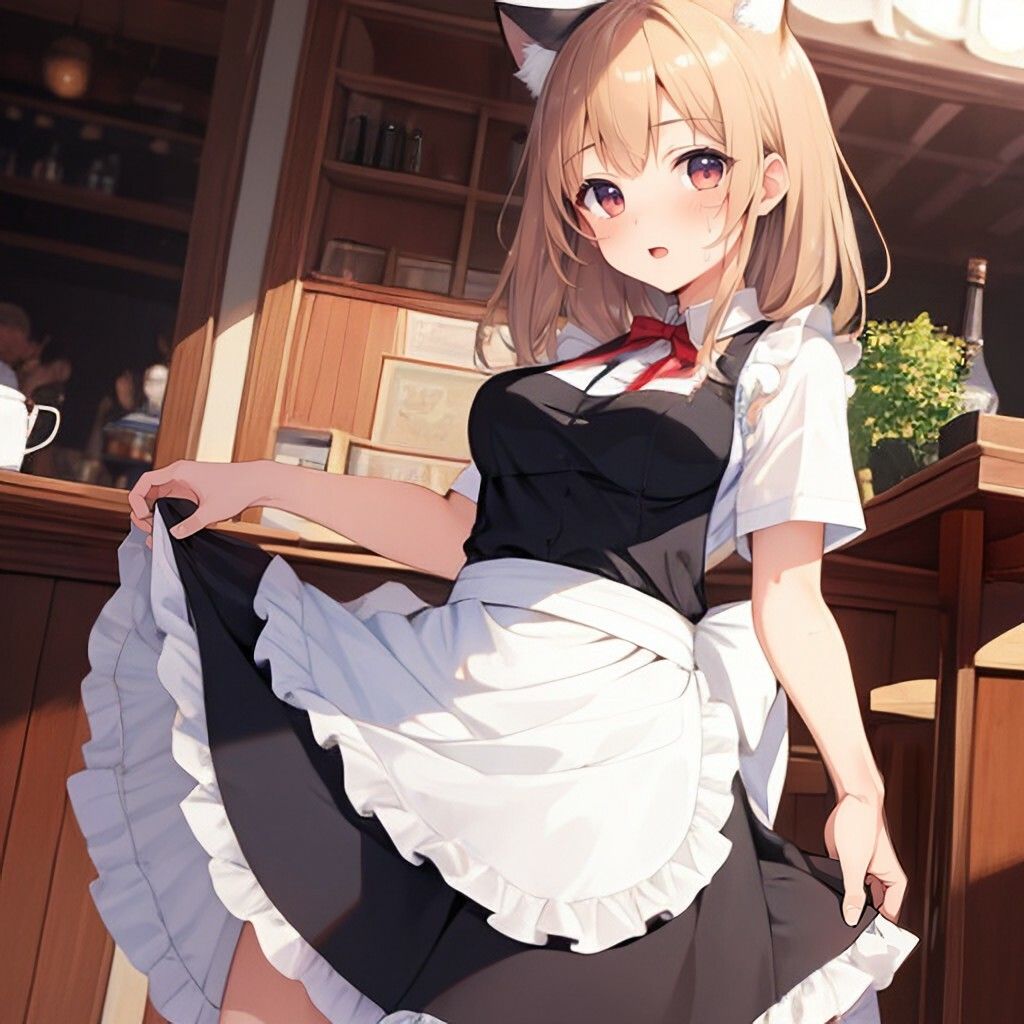 サンプル画像1:ねこみみ風ウェイトレスさん(ほげふが) [d_303379]