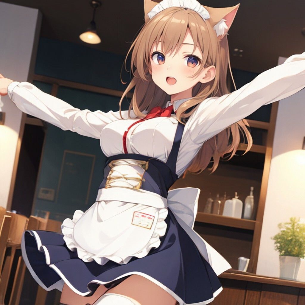 サンプル画像2:ねこみみ風ウェイトレスさん(ほげふが) [d_303379]