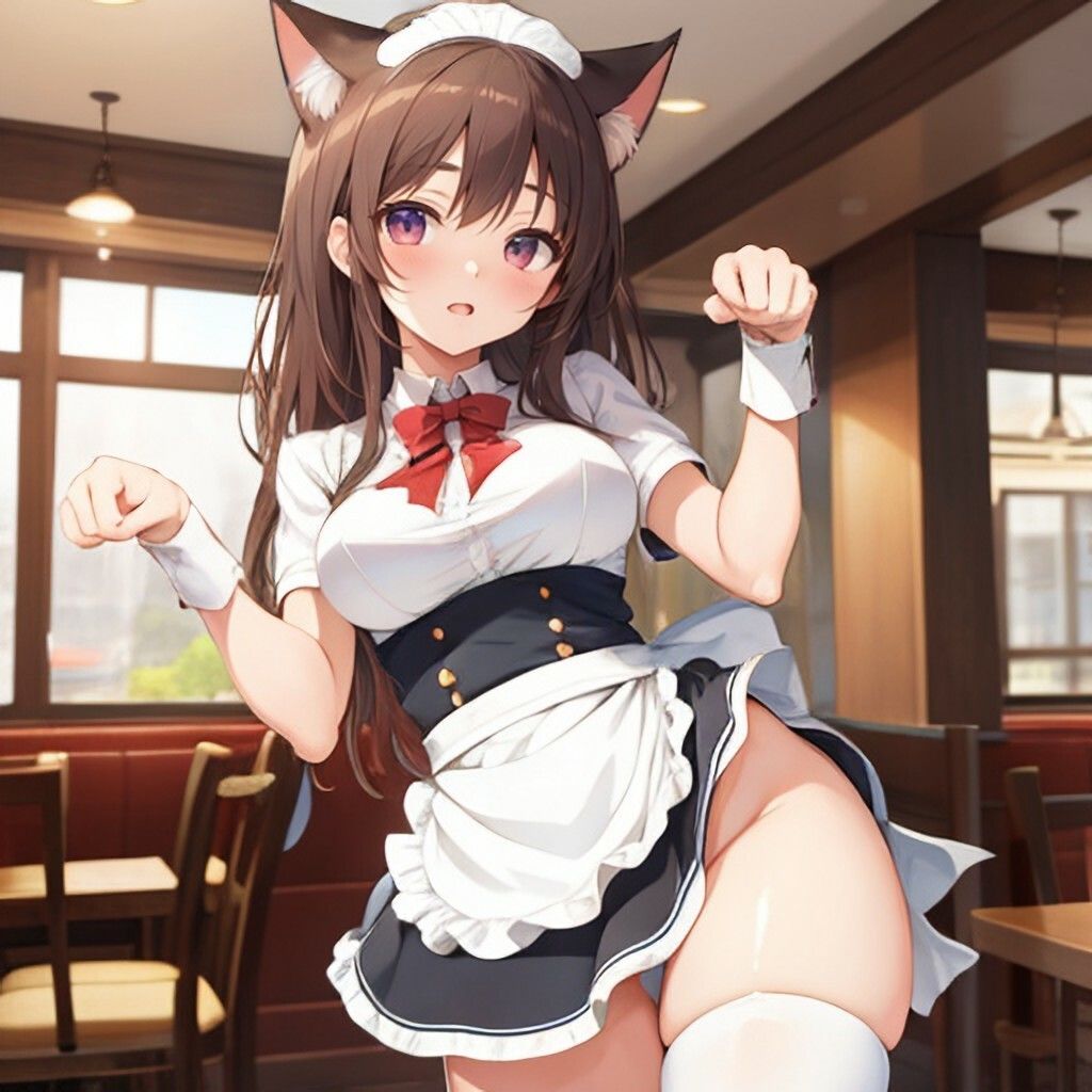 サンプル画像3:ねこみみ風ウェイトレスさん(ほげふが) [d_303379]