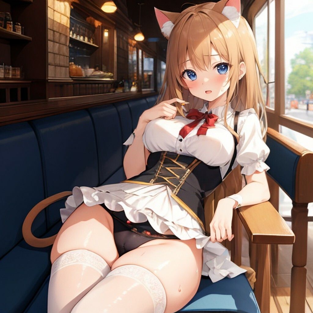 サンプル画像5:ねこみみ風ウェイトレスさん(ほげふが) [d_303379]