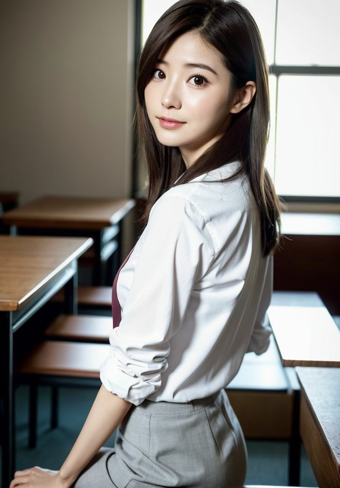 サンプル画像2:巨乳の美人教育実習生が不良生徒に連日セクハラされてヤリマン化！(はむすたー美女団) [d_303616]