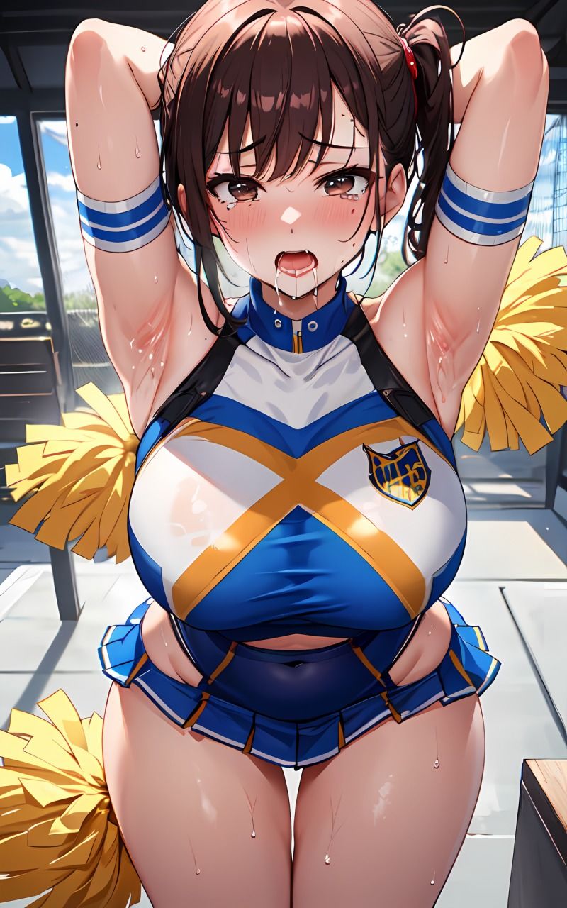 サンプル画像1:興奮しながら見つめてくるチアガールのワキを堪能する(ryuta) [d_303796]