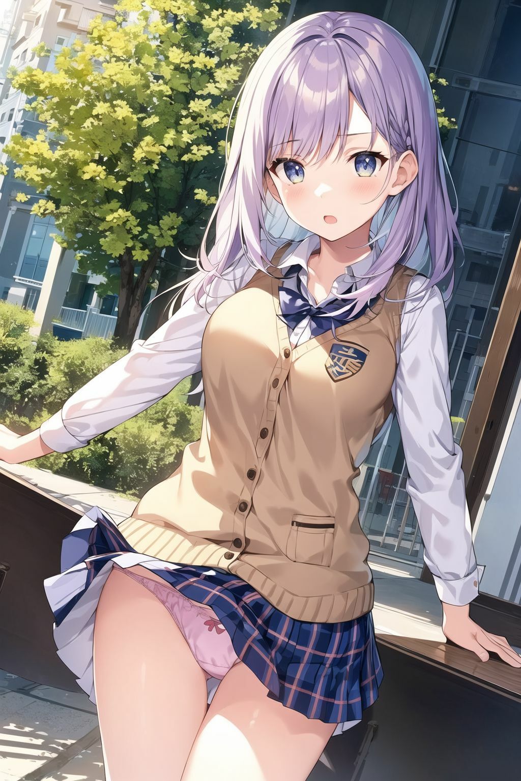 サンプル画像1:嫌な顔しながらパンツ見られちゃうイラスト集（制服編）(長尾会) [d_303827]