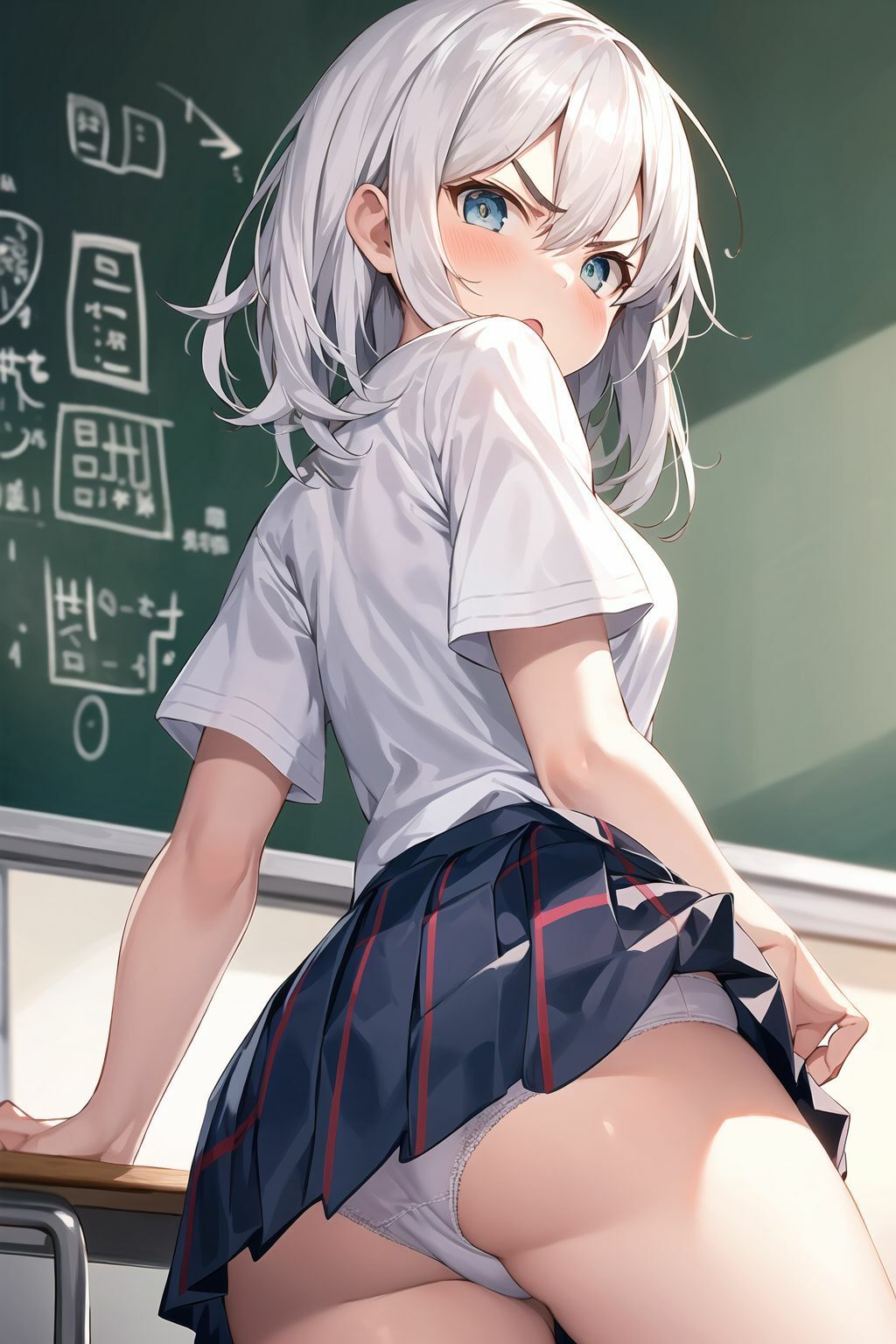 サンプル画像4:嫌な顔しながらパンツ見られちゃうイラスト集（制服編）(長尾会) [d_303827]