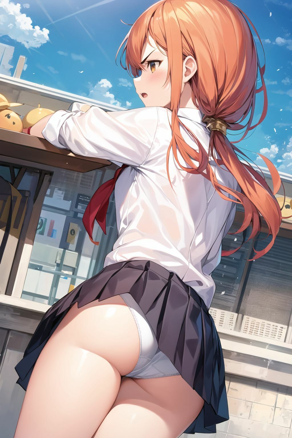 サンプル画像6:嫌な顔しながらパンツ見られちゃうイラスト集（制服編）(長尾会) [d_303827]