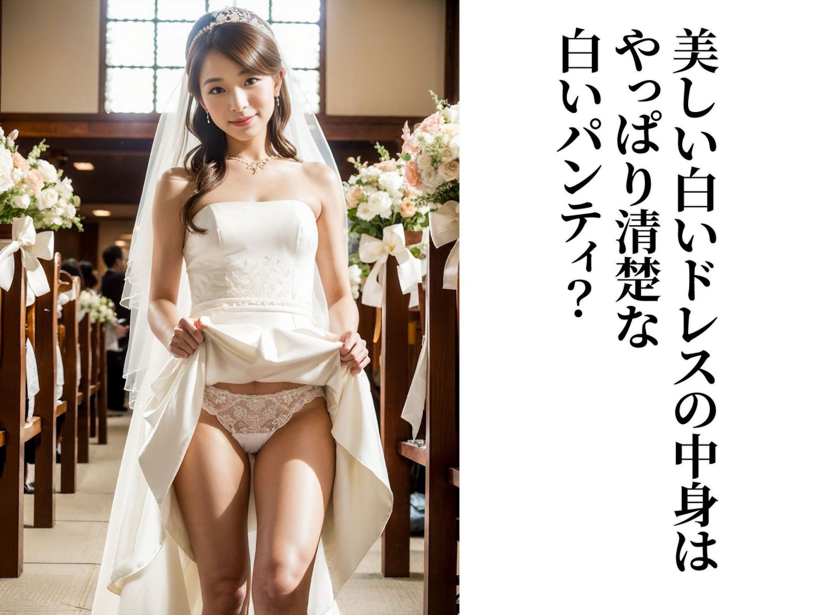 サンプル画像3:結婚式当日のパンティみせて 貞操観念が低い世界の花嫁(AIアダルトフリーギャラリー) [d_303835]