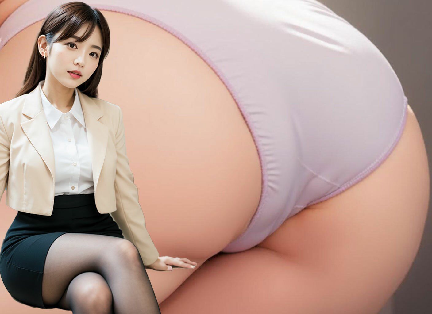 【普段とのギャップ 2】お尻編 いつも一緒に働いているOL女子社員たちの下着姿のサンプル画像 6