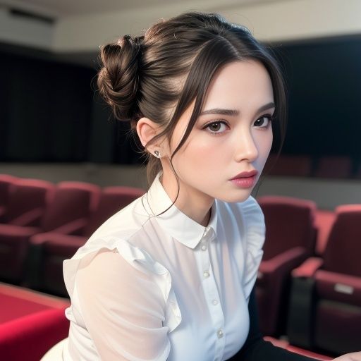 サンプル画像2:秘書と映像試射室でHな事をした（セリフなし AI画像集）(シックススイートナイン) [d_303909]