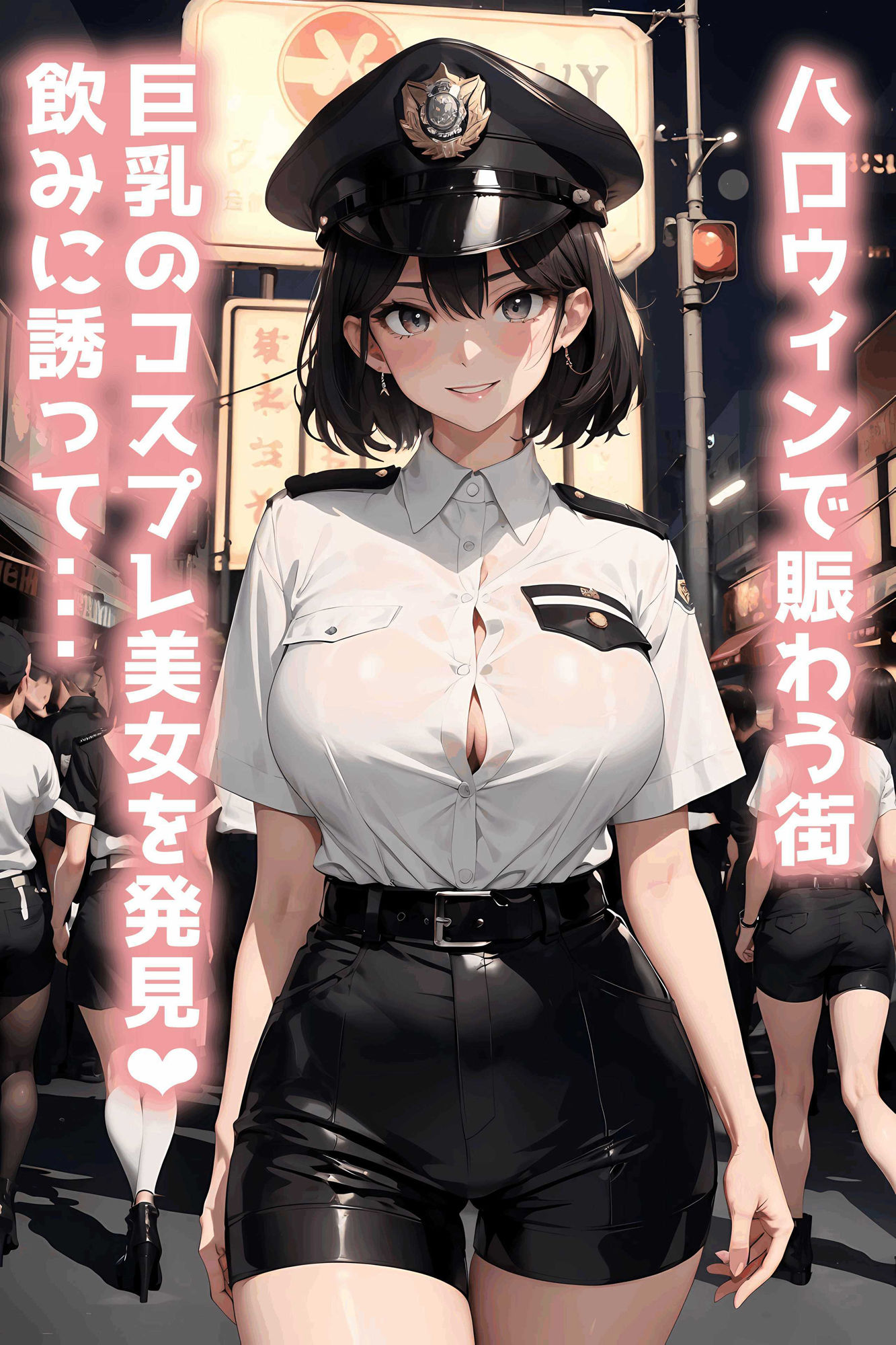 サンプル画像1:巨乳女子をお持ち帰り〜パリピ女子をハロウィンナンパ→即マン！？［えちえちポリス］(AI美少女Production) [d_304005]