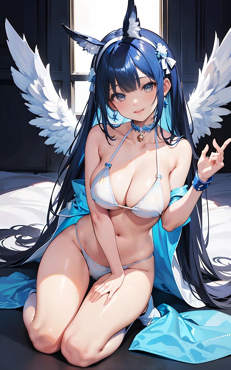 サンプル画像3:【AIイラスト集】青の天使＆紫の天使 天使2(AIde作成坊) [d_304050]