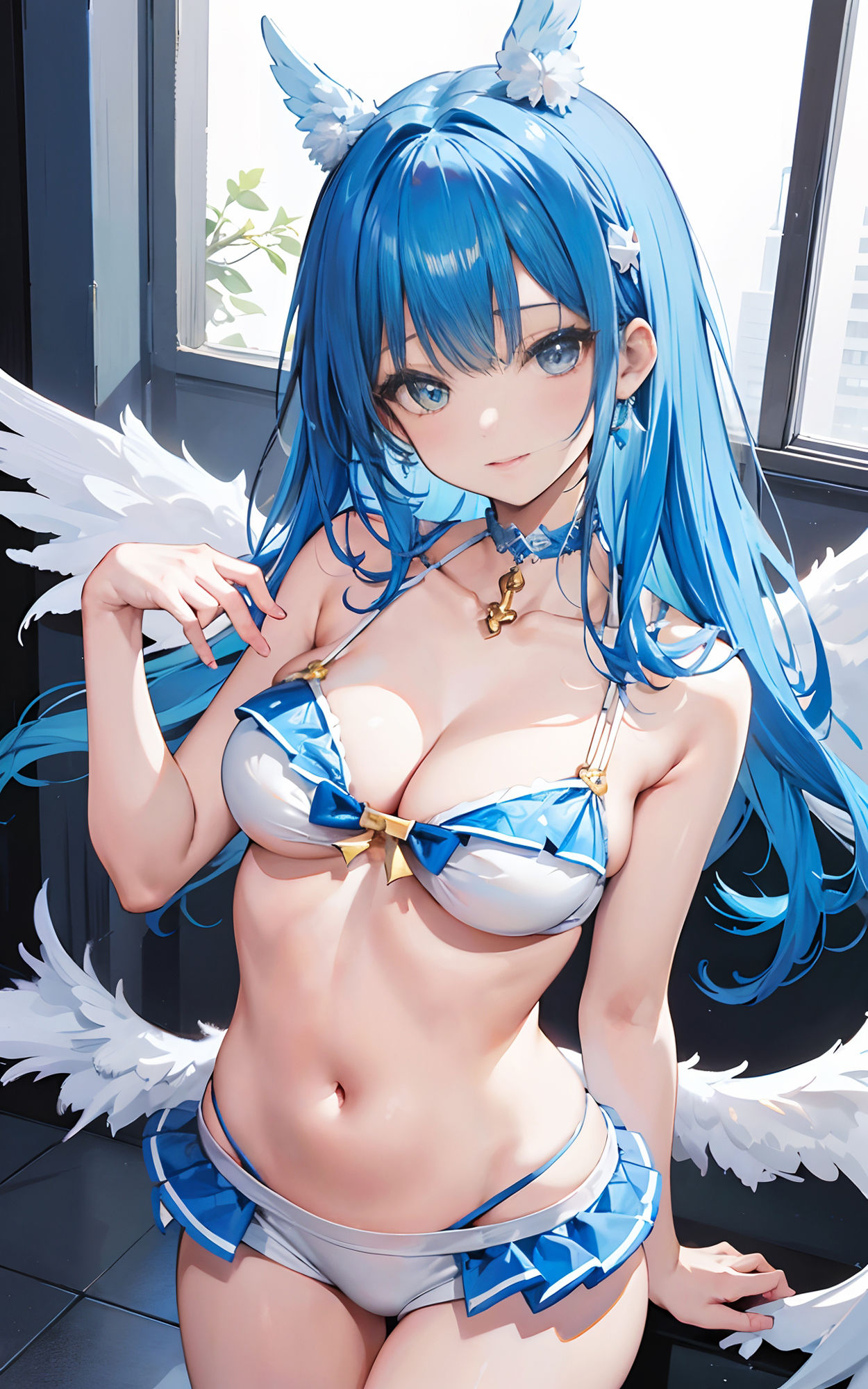 サンプル画像4:【AIイラスト集】青の天使＆紫の天使 天使2(AIde作成坊) [d_304050]