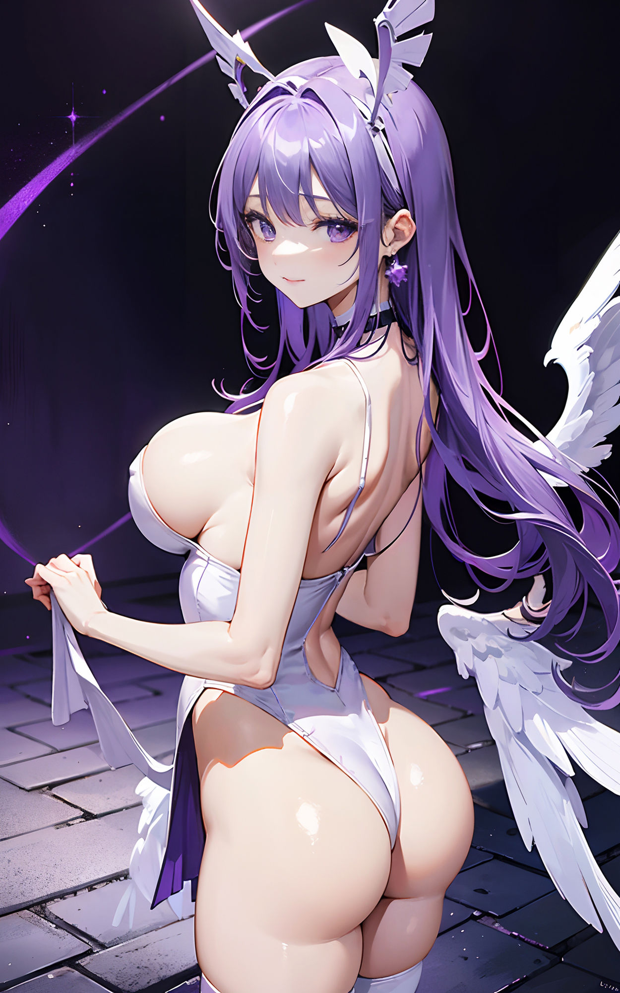 サンプル画像6:【AIイラスト集】青の天使＆紫の天使 天使2(AIde作成坊) [d_304050]