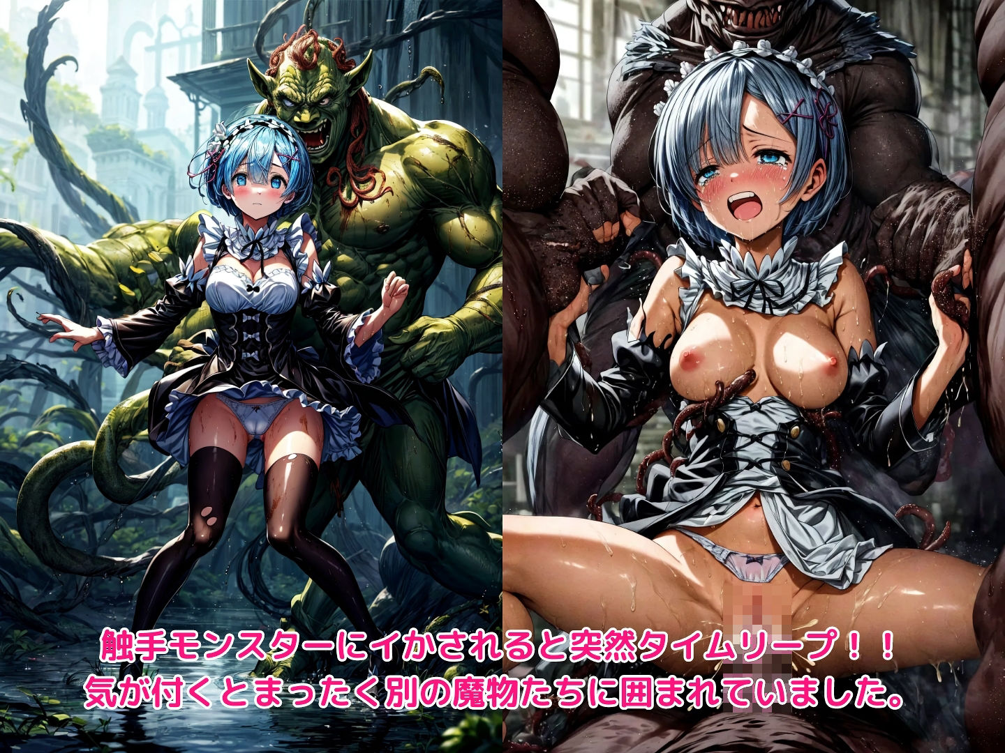 サンプル画像2:Ra:ゼロからヤられる異世界生活(絵心あいのAI生成アトリエ) [d_304053]