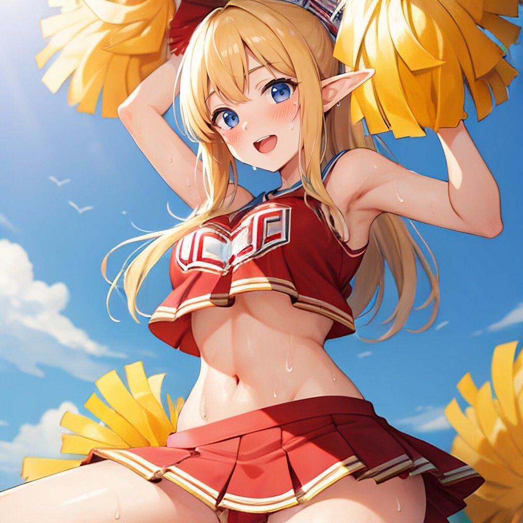 サンプル画像1:チアガール風エルフさん(ほげふが) [d_304084]