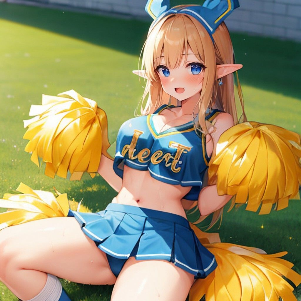 サンプル画像2:チアガール風エルフさん(ほげふが) [d_304084]