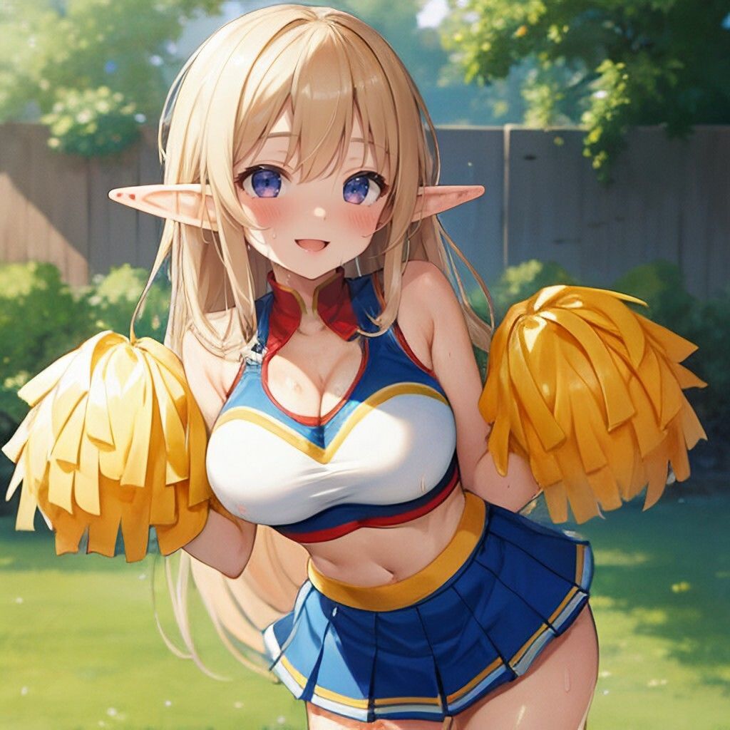 サンプル画像3:チアガール風エルフさん(ほげふが) [d_304084]