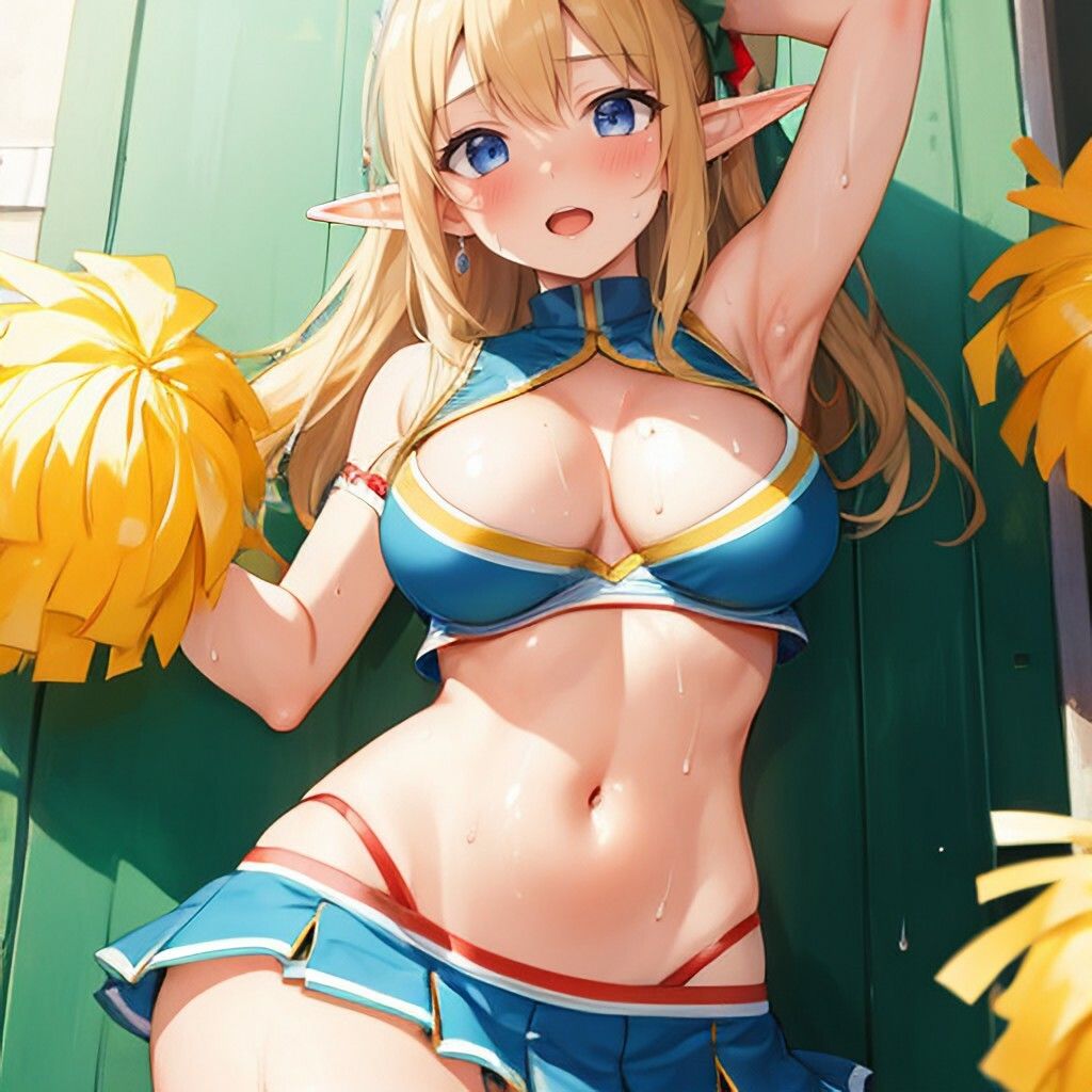 サンプル画像4:チアガール風エルフさん(ほげふが) [d_304084]