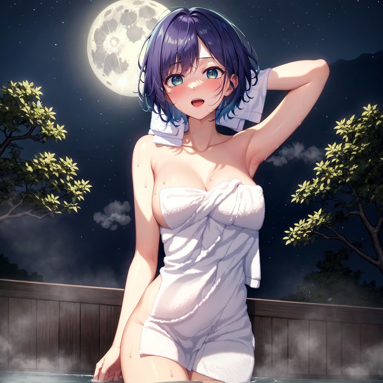 サンプル画像1:黒〇あかねと露天風呂に 入ってみた？(ましゅマロ@AIart) [d_304138]