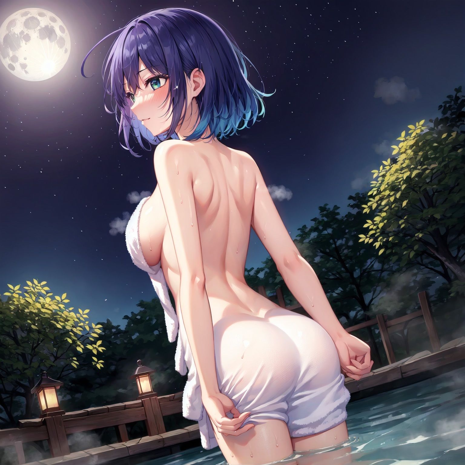 サンプル画像3:黒〇あかねと露天風呂に 入ってみた？(ましゅマロ@AIart) [d_304138]