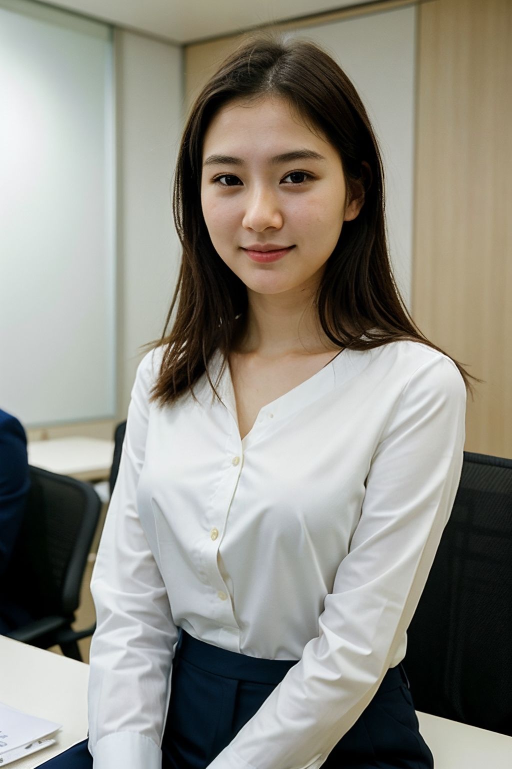 サンプル画像1:シン・AIグラビア vol.4 / 健康サプリ販売会社 美人OL（SNSマーケ・広報担当）(画像生成AI研究チーム) [d_304142]