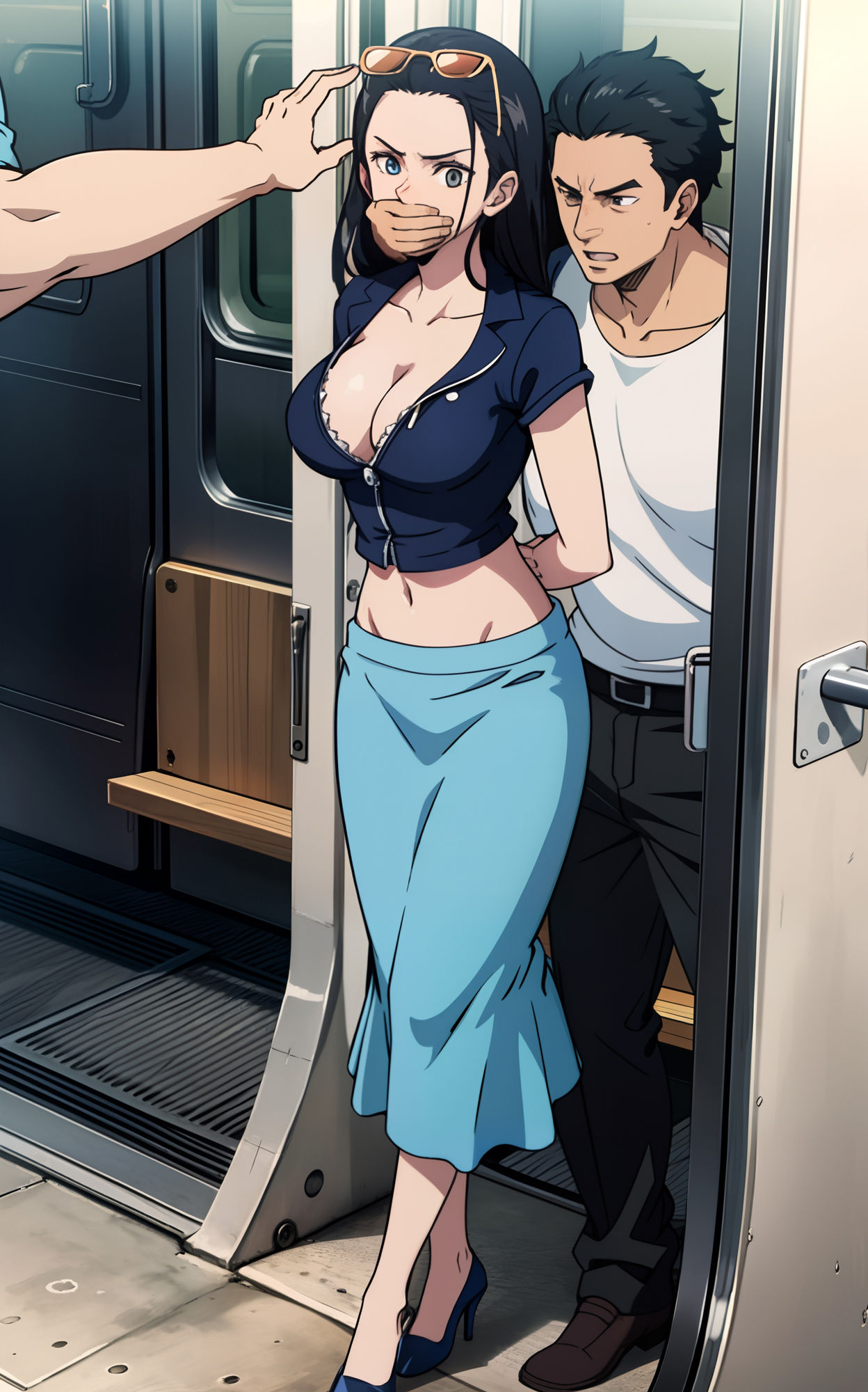 サンプル画像1:ロビンは電車の痴●に遭い、鎖に縛られて抵抗できなかった(0号室) [d_304273]