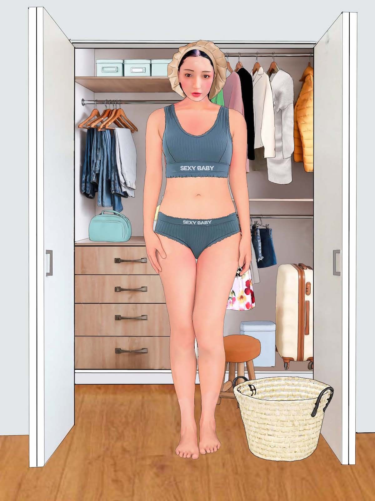 サンプル画像2:下着図鑑風着せ替え絵本『ちはる28歳』(Girlboy) [d_304314]