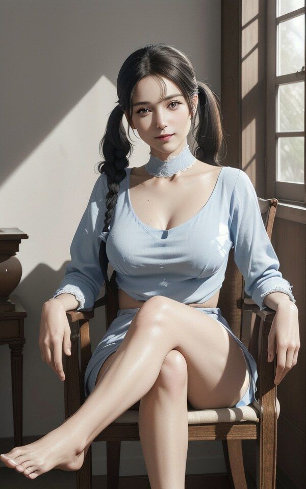 サンプル画像1:脚フェチの足フェチによる座位の足(ぽっちゃり熟女AI倶楽部) [d_304333]