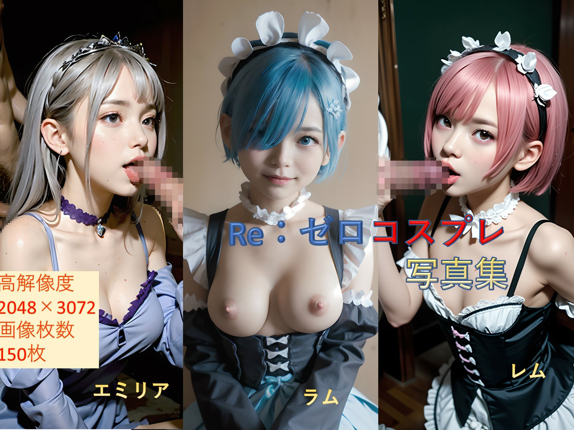 サンプル画像1:ReゼロコスプレSEX写真集(rina real) [d_304334]