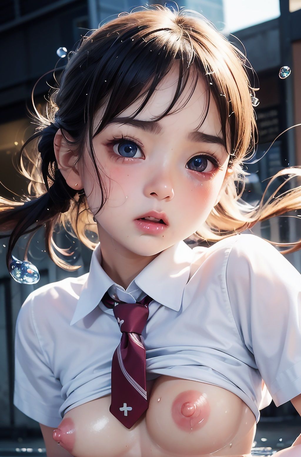 サンプル画像2:18歳童顔美少女JK〜露出制服でぶっかけ開脚ザーメンまみれ〜(WoeTopia) [d_304542]