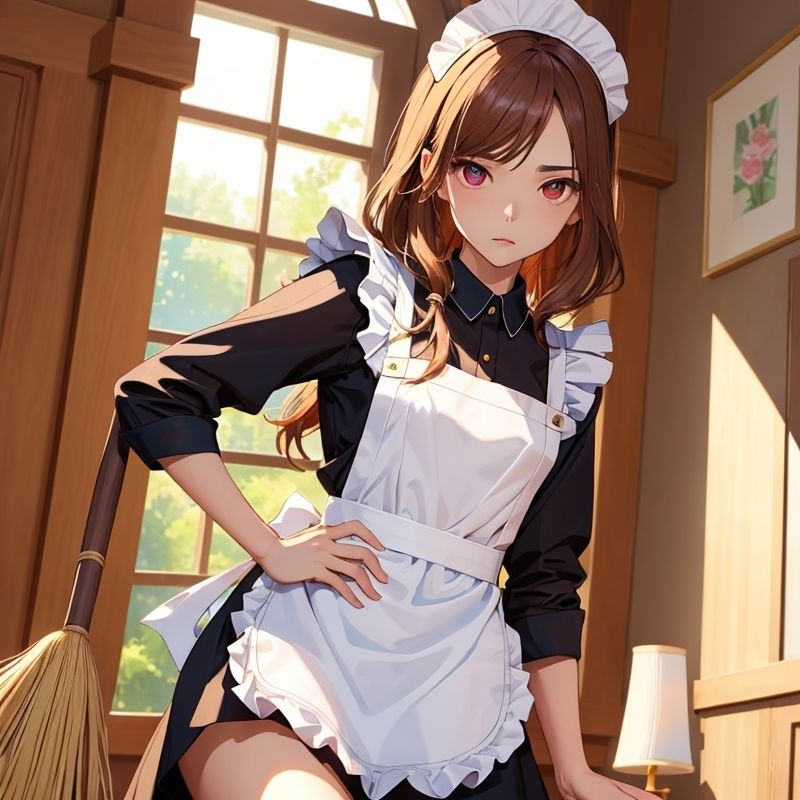 サンプル画像1:性処理もしてくれる常に無愛想な華奢ちっぱい雇われメイド(BMさん) [d_304641]