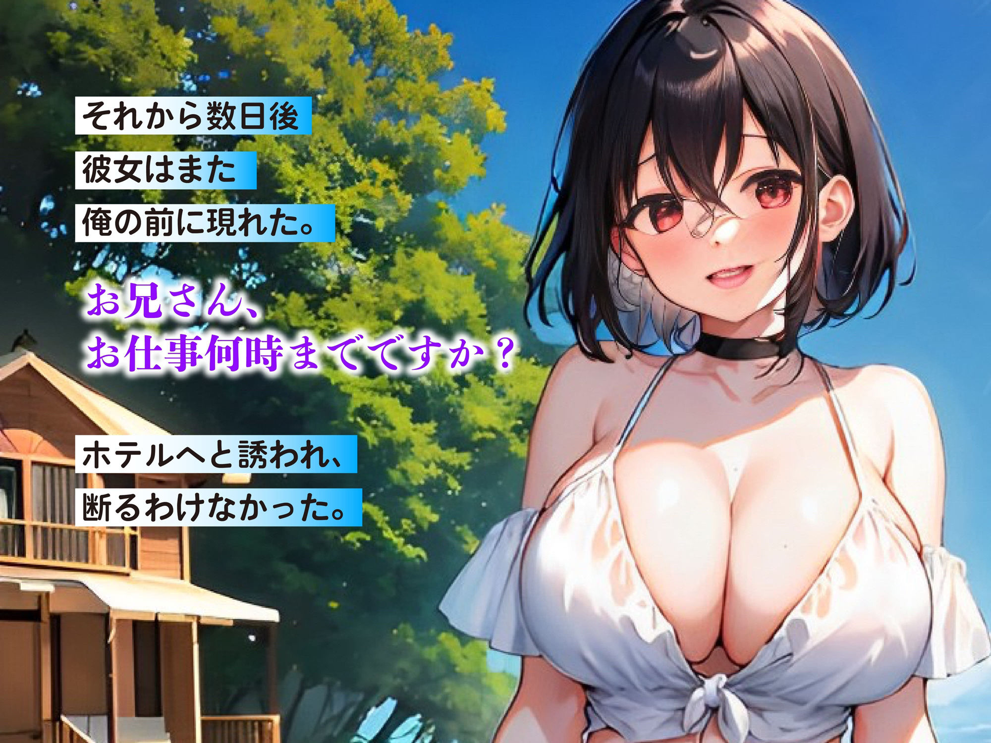 サンプル画像4:海でオナニーをしていた巨乳の黒髪ギャルを注意したらお詫びセックスをされそのままセフレになれた話(にゃんにゃん工房) [d_304690]