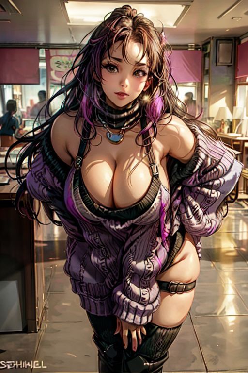 サンプル画像3:爆乳AIオーバーサイズセーター1(AI出版) [d_305085]