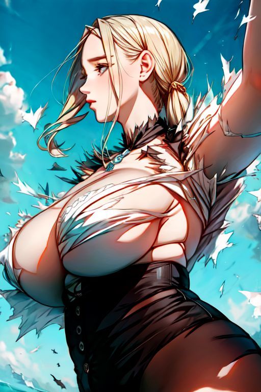 サンプル画像1:爆乳AI服爆発1(AI出版) [d_305093]