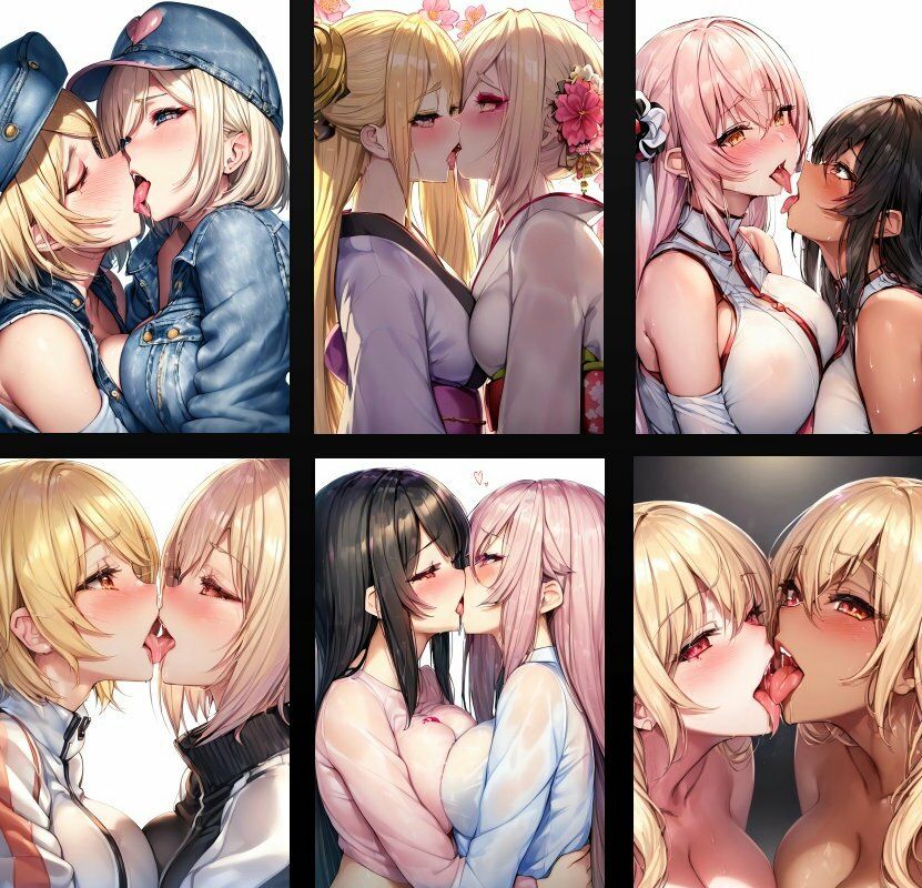 サンプル画像1:レズキスドスケベ美少女イラスト集 2(AIと平和) [d_305172]