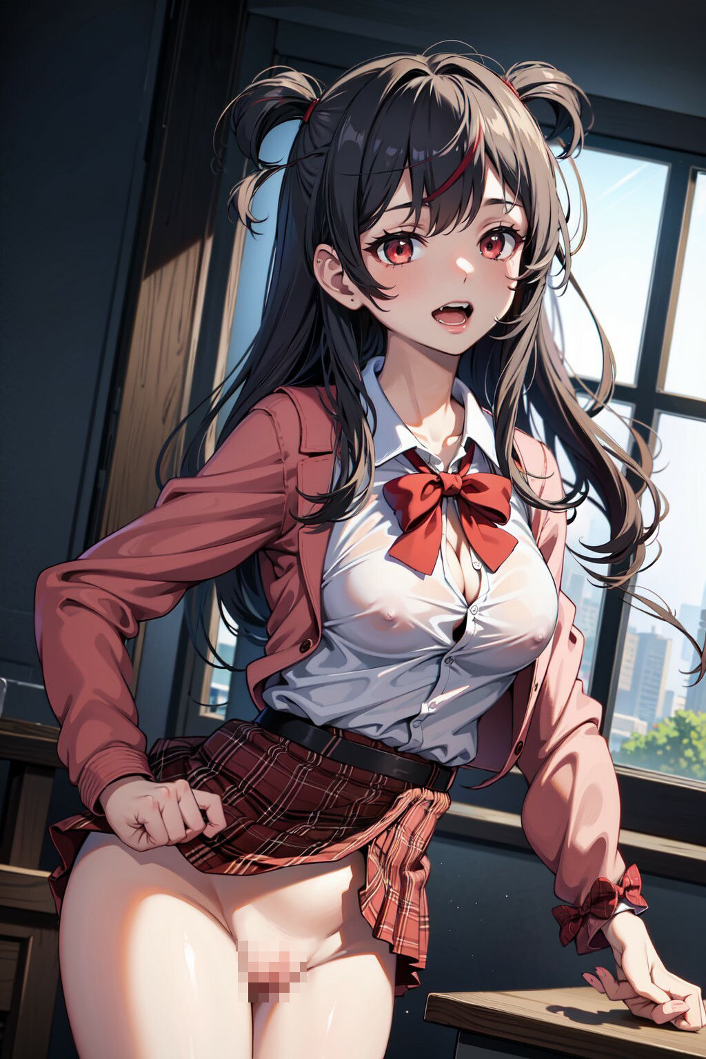 サンプル画像2:JK 沙花股クロヱの制服の下その1(萌のイラスト) [d_305342]