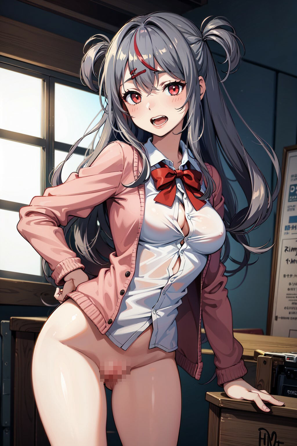 サンプル画像3:JK 沙花股クロヱの制服の下その1(萌のイラスト) [d_305342]